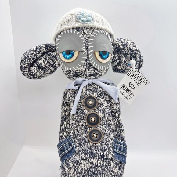 One of a kind Unique Handcrafted Sock Monster plush toy - Picture 1 of 10